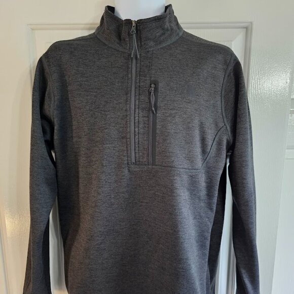 The North Face Medium Charcoal Gray 1/4 Zip Fleece Pullover Minimalist Outdoor - Picture 2 of 6